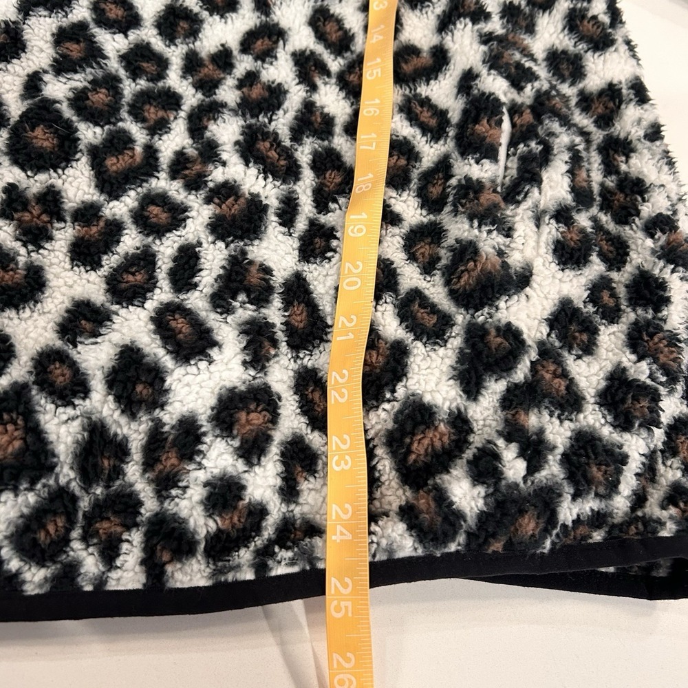 Buc-ees Adult Women Sherpa Fleece Leopard Cheetah‎ Pullover 1/4 Zip Jacket Small - Picture 7 of 10